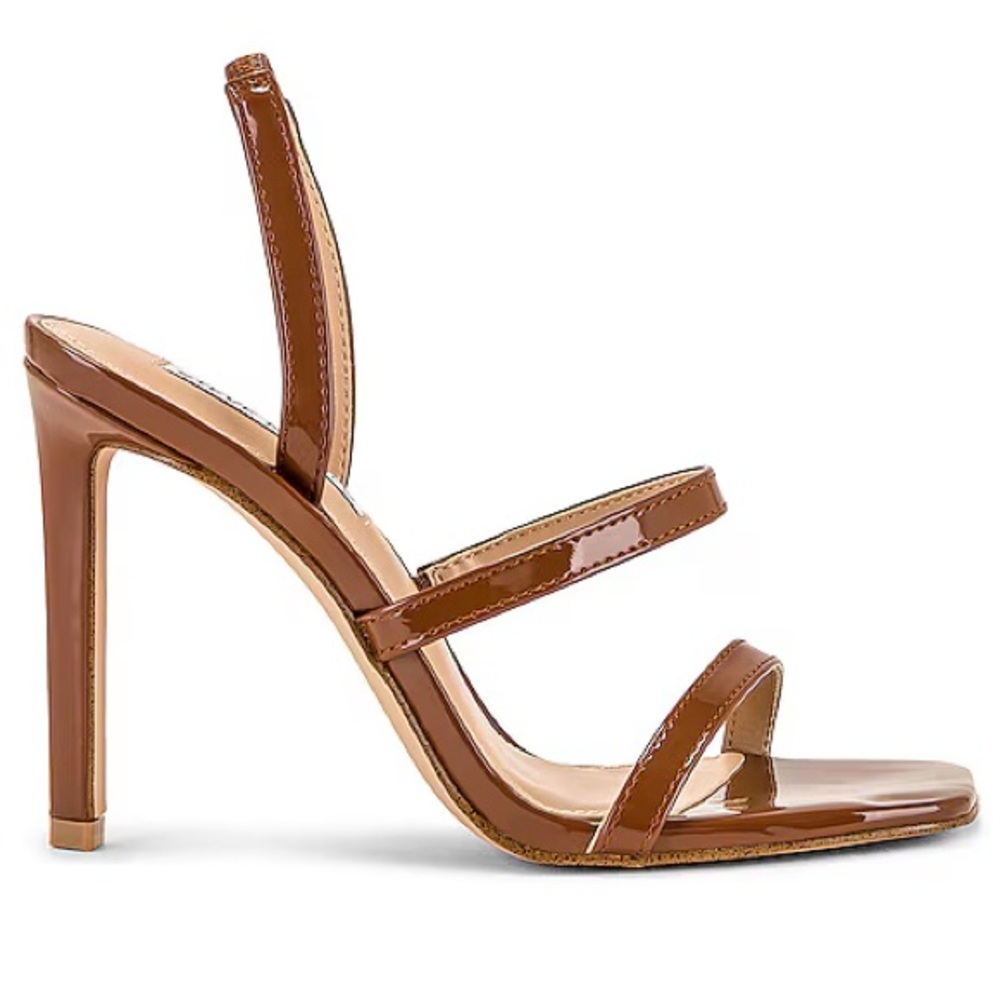 Steve Madden GRACEY HEEL SANDAL Cognac Patent